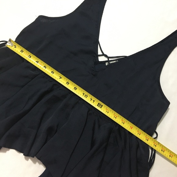 Free People Ruffle Drawstrings Cami, Blue Small - Picture 4 of 10